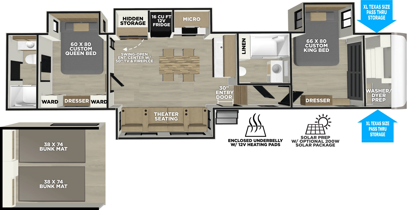 Heritage Glen Fifth Wheels 376FAM Floorplan
